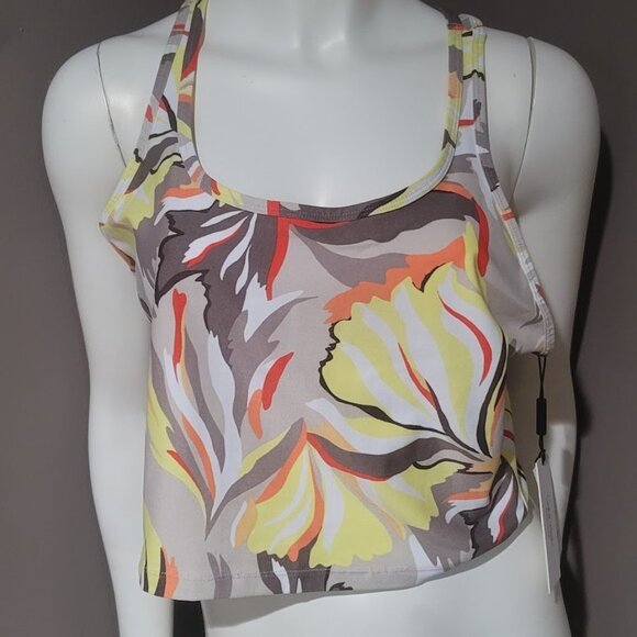 Calvin Klein Performance Printed Racerback Cropped Tank Top Sz XL - Picture 2 of 10